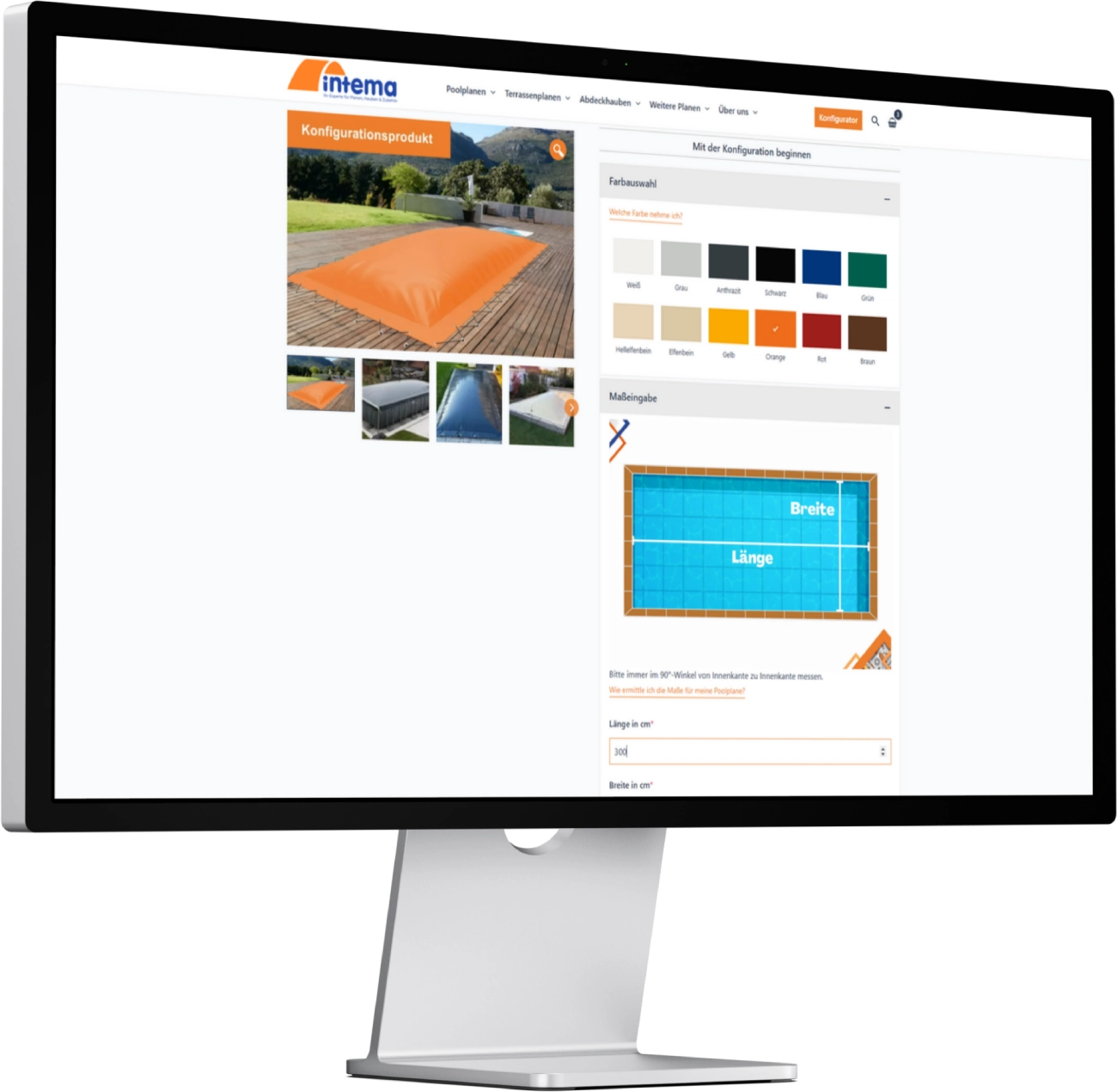 Aufblasbare Poolabdeckung nach Maß_Konfigurator